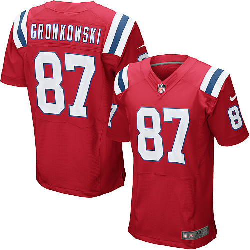 Men's Elite Rob Gronkowski Nike Jersey Red Alternate - #87 NFL New England Patriots